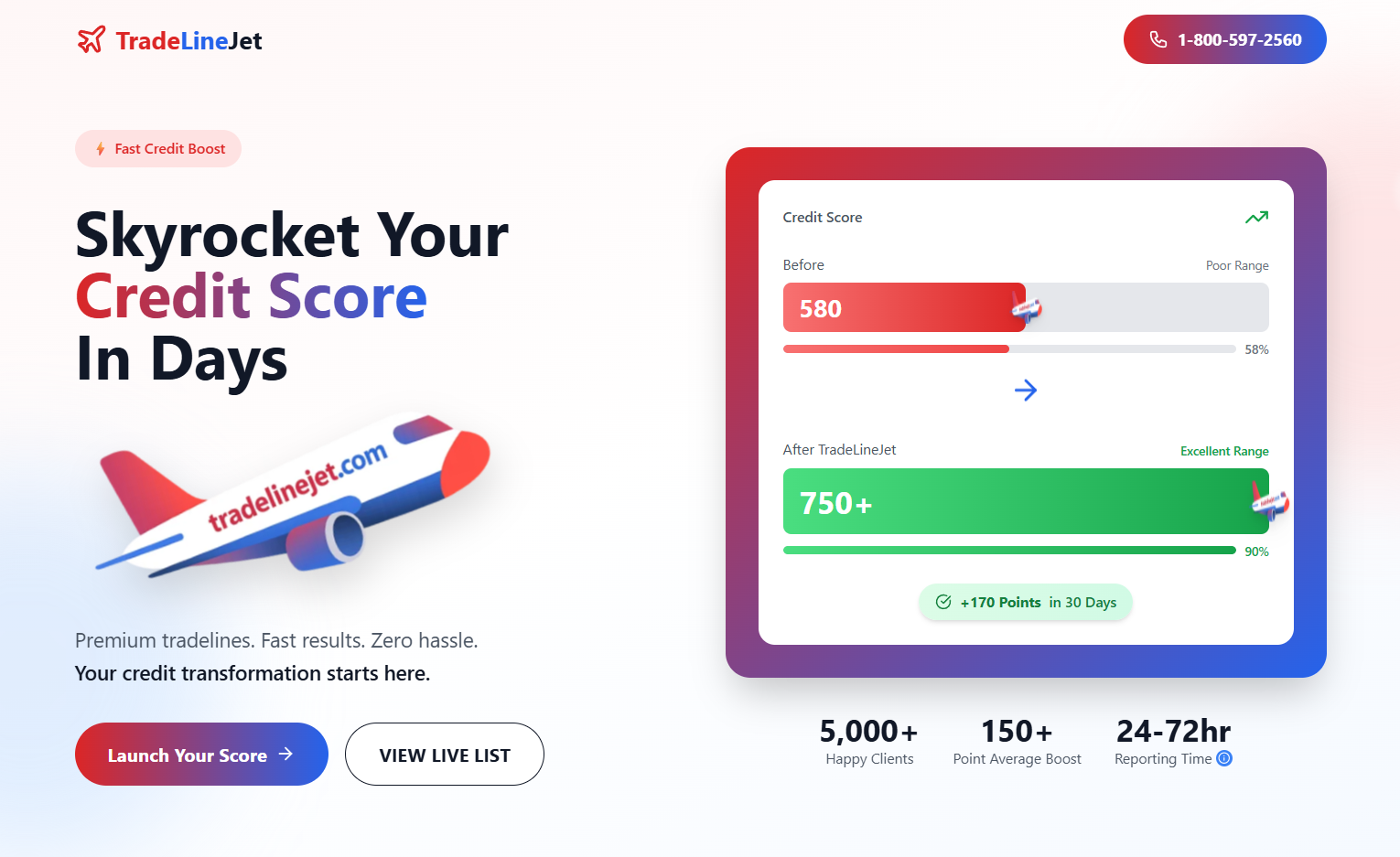 Business Build-Out Dashboard Application 7 Trade Line Jet - Authorized User, Business, and Rental Primary Trade Lines